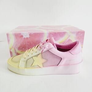 Vintage Havana Pink & Yellow Sneakers Ombre Tie Dye Gradient Sneakers 8.5